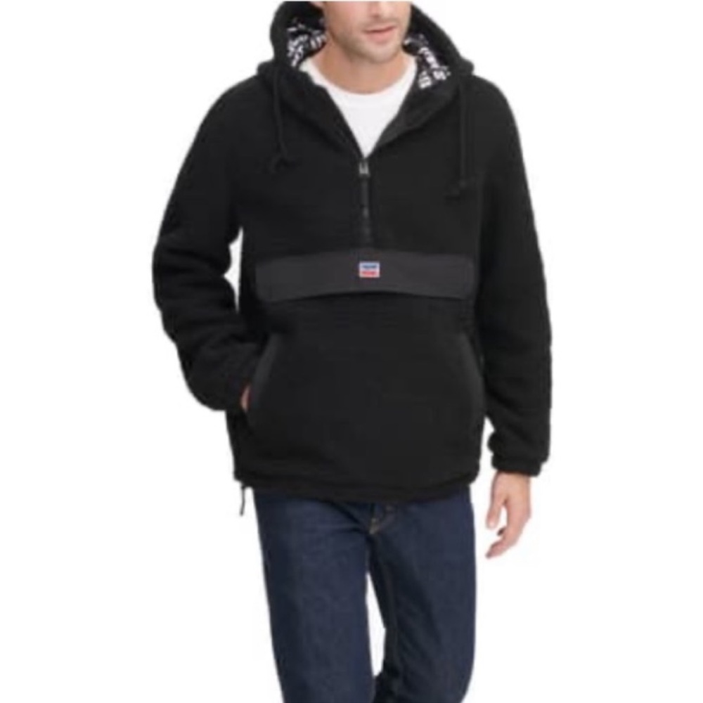 Levi’s half zip Sherpa hoodie cozy warm new with tag